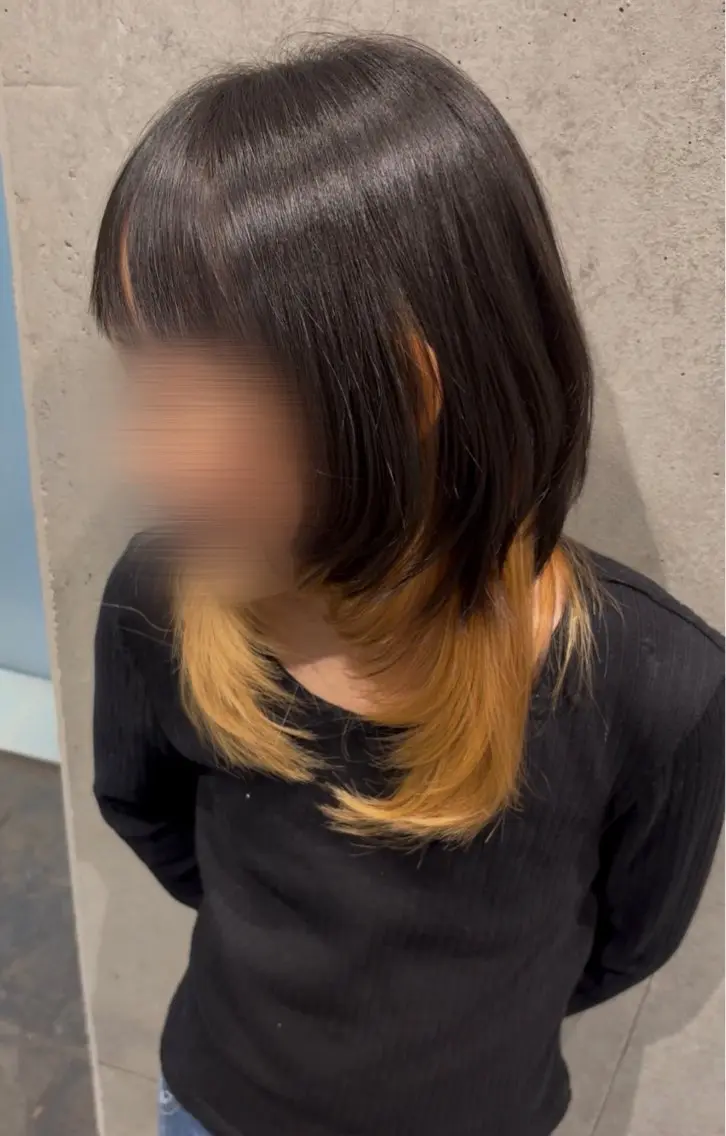 セミロング ウルフカット カット 暖色カラー レイヤー/🩵かれんのヘアスタイル