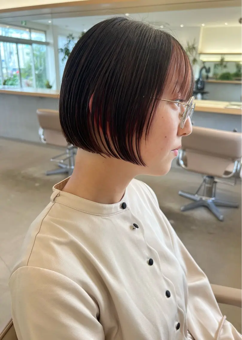 ショート カラー ミストバング フェイスフレーミング ボブ カット ヘアカラー つくばUtooe's 副店長 寺沢颯のヘアスタイル