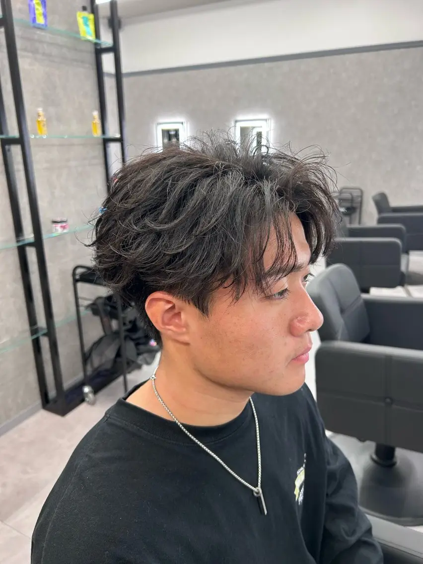 ショート カラー パーマ メンズ ショートヘア カット メンズ特化 👑YUTAのヘアスタイル