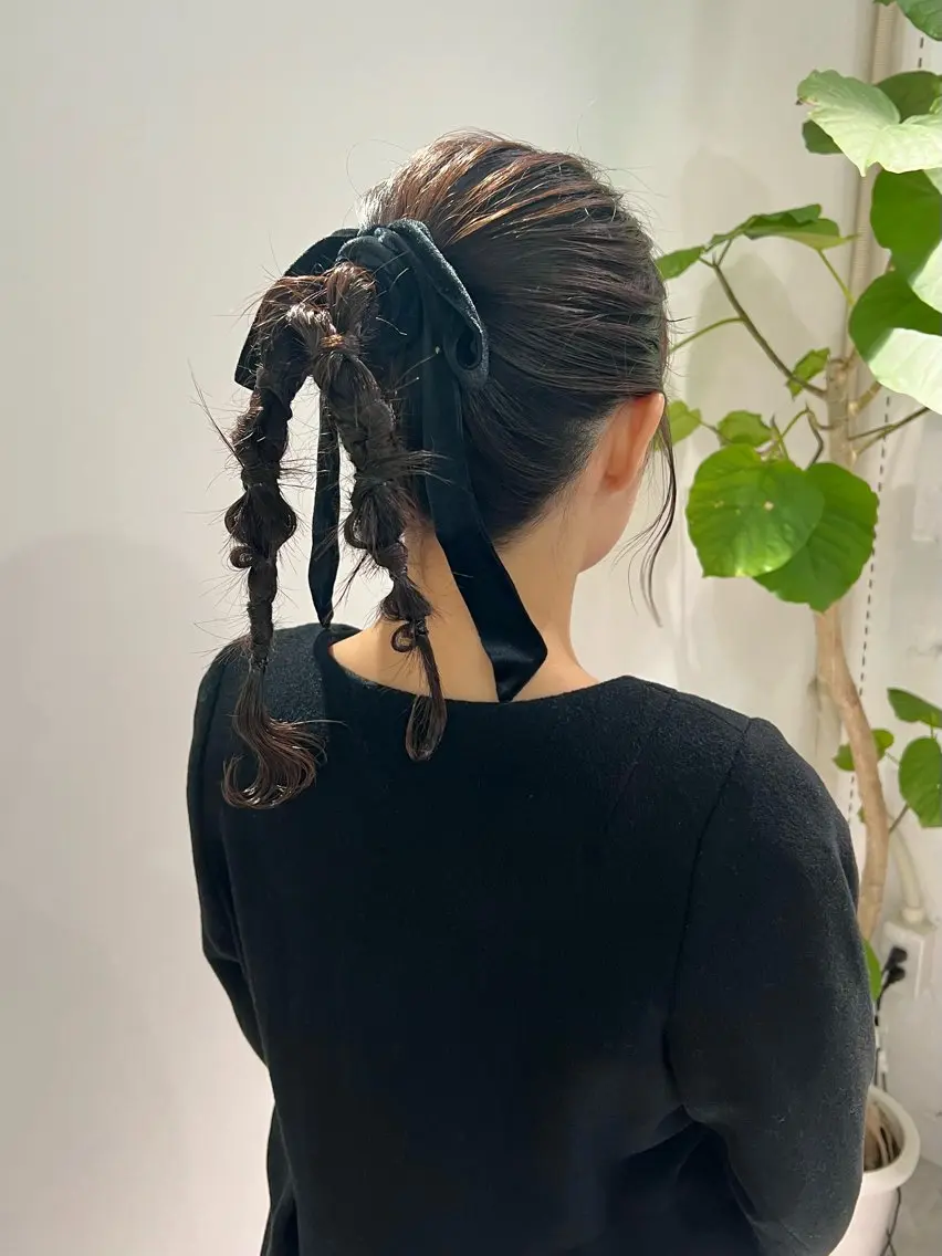 ミディアム カラー ヘアアレンジ ポニーテール 「sumi」 AMIのヘアスタイル