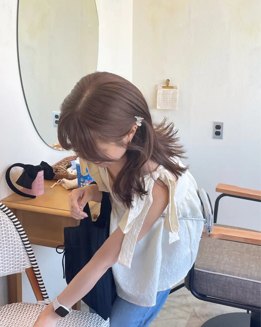 ロング カラー 🍋透け感カラー🍃 オリーブ🍐Kahoのヘアスタイル