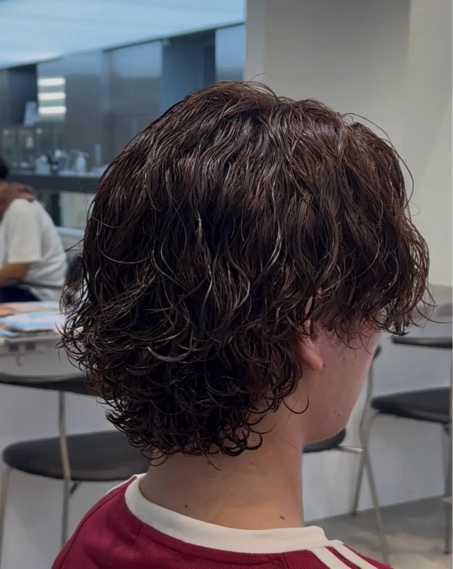 ミディアム パーマ メンズ 似合わせカット カット パーマ fifth小笠原 郁のヘアスタイル
