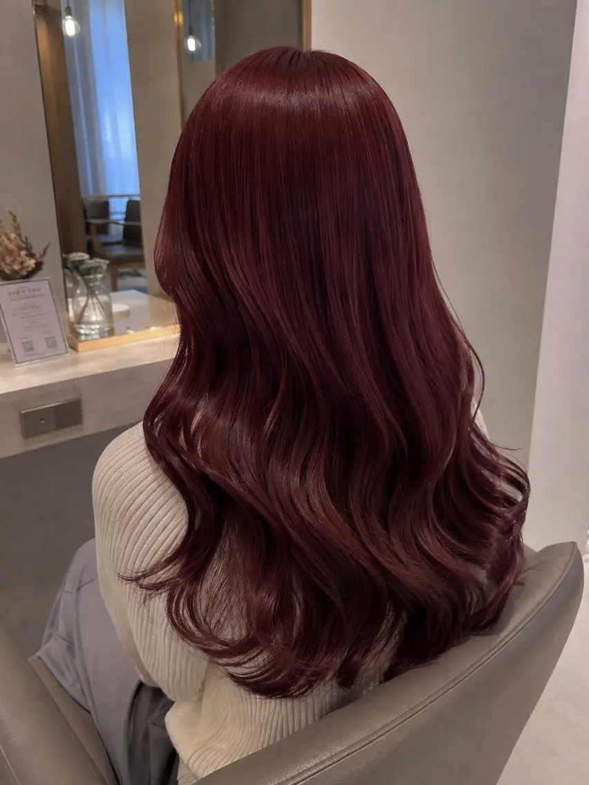 ロング カラー ヘアカラー 🍒モテ暖色カラー × うる艶✧ ゆなのヘアスタイル