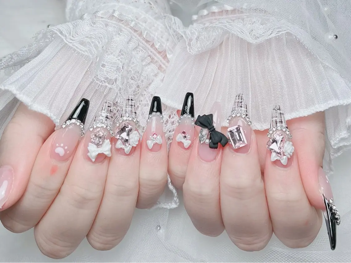 ネイル チークネイル 長さ出し フレンチネイル ジェルネイル ガーリー Sora Nail Studioのネイルデザイン