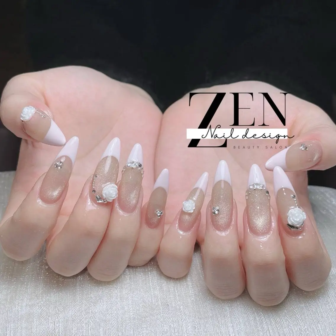 ネイル チークネイル フレンチネイル ジェルネイル 韓国ネイル マグネットネイル ハンドネイル Zen Nail Design 池袋のネイルデザイン