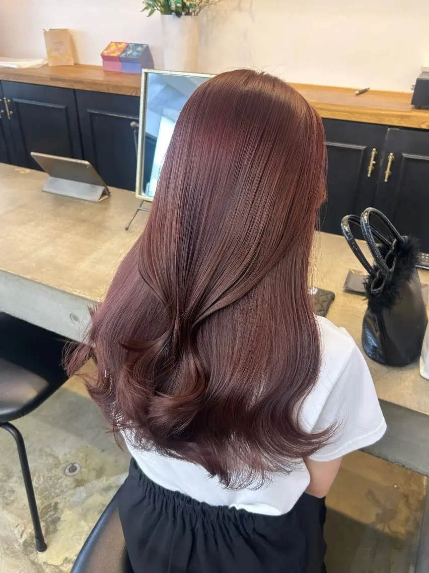 ロング カラー 🌷ラベンダーピンク 顔まわり🌷ねいろのヘアスタイル