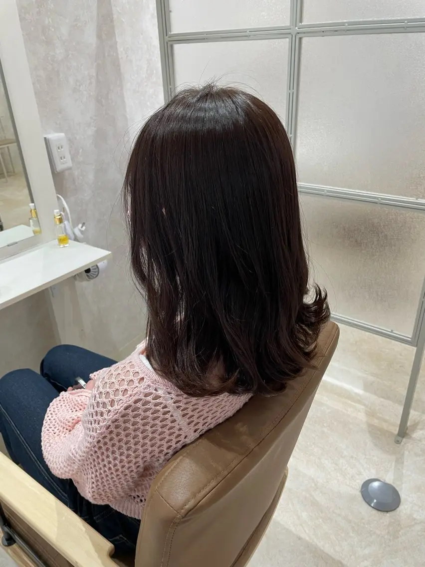 ミディアム カラー ブラウンカラー ピンクカラー ピンクブラウン ヘアカラー 〘 ROSSO〙 yunonのヘアスタイル