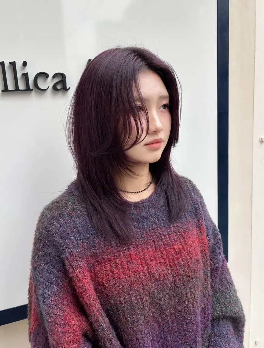 セミロング カラー ヘアカラー トリートメント ヘッドスパ ヘアセット 柔らかgirly/ レイヤー/yuiのヘアスタイル