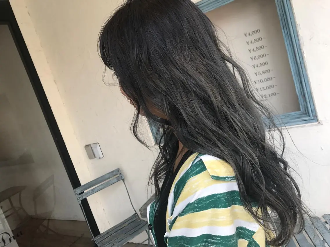 ロング カラー ダブルカラー オリーブ透明感カラー 表参道/MIKUのヘアスタイル