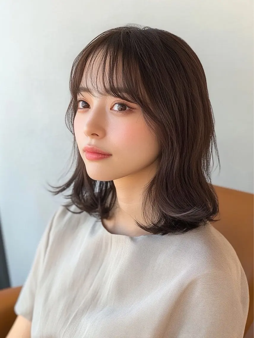 ミディアム 顔周りカット 似合わせカット 澤田 真弥のヘアスタイル