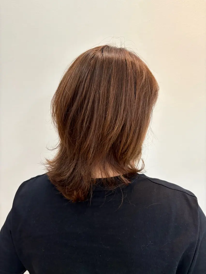 セミロング くびれヘア くびれレイヤー レイヤーカット ウルフカット ウルフレイヤー アメイジングヘアー 千歳店　福嶋のヘアスタイル