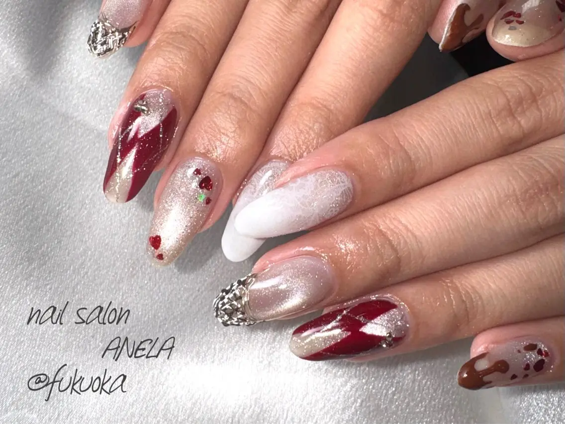ネイル バレンタイン nail salon ANELA mayaのネイルデザイン