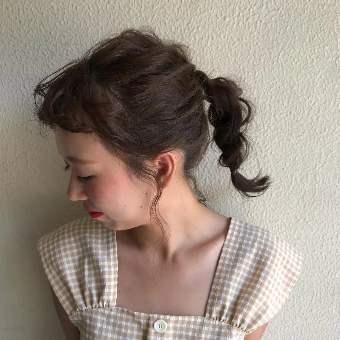 カラー ヘアアレンジ 透明感カラー ヘアセット みやけ ひなのヘアスタイル