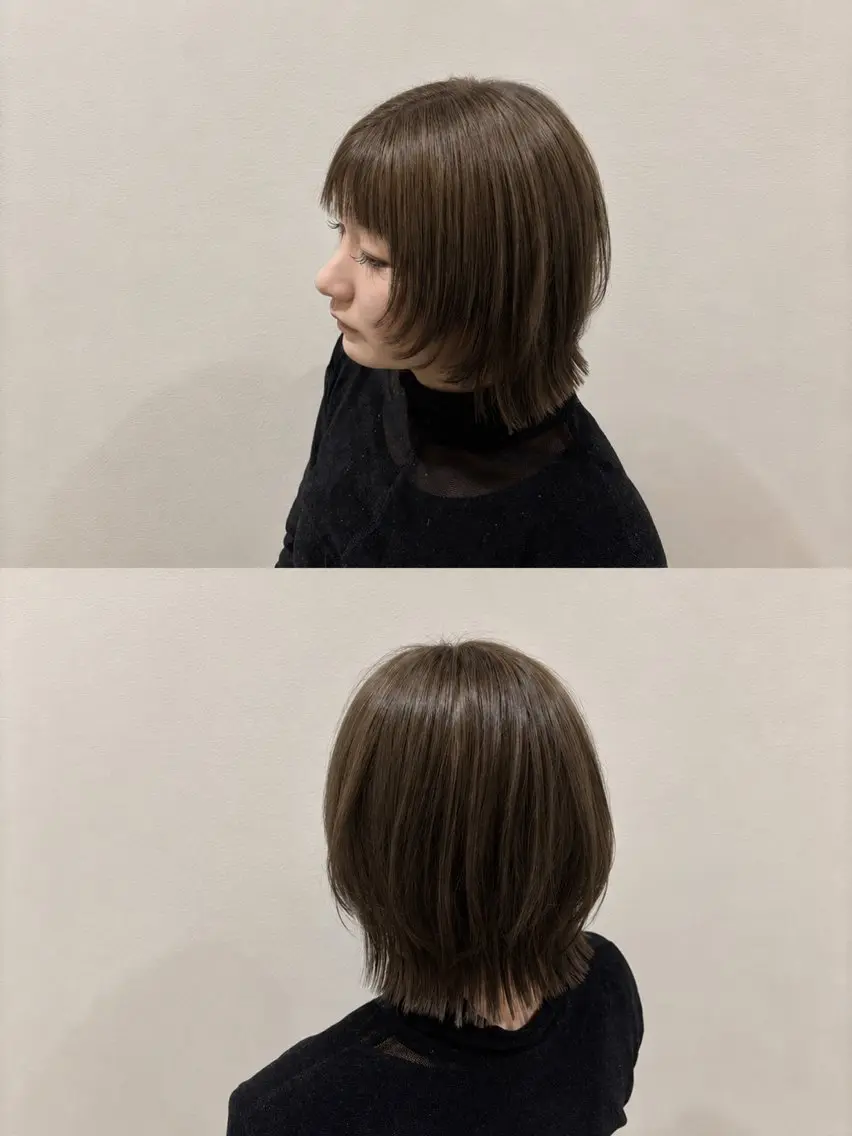 ショート ボブ くびれヘア レイヤーカット 椛山 美桜のヘアスタイル