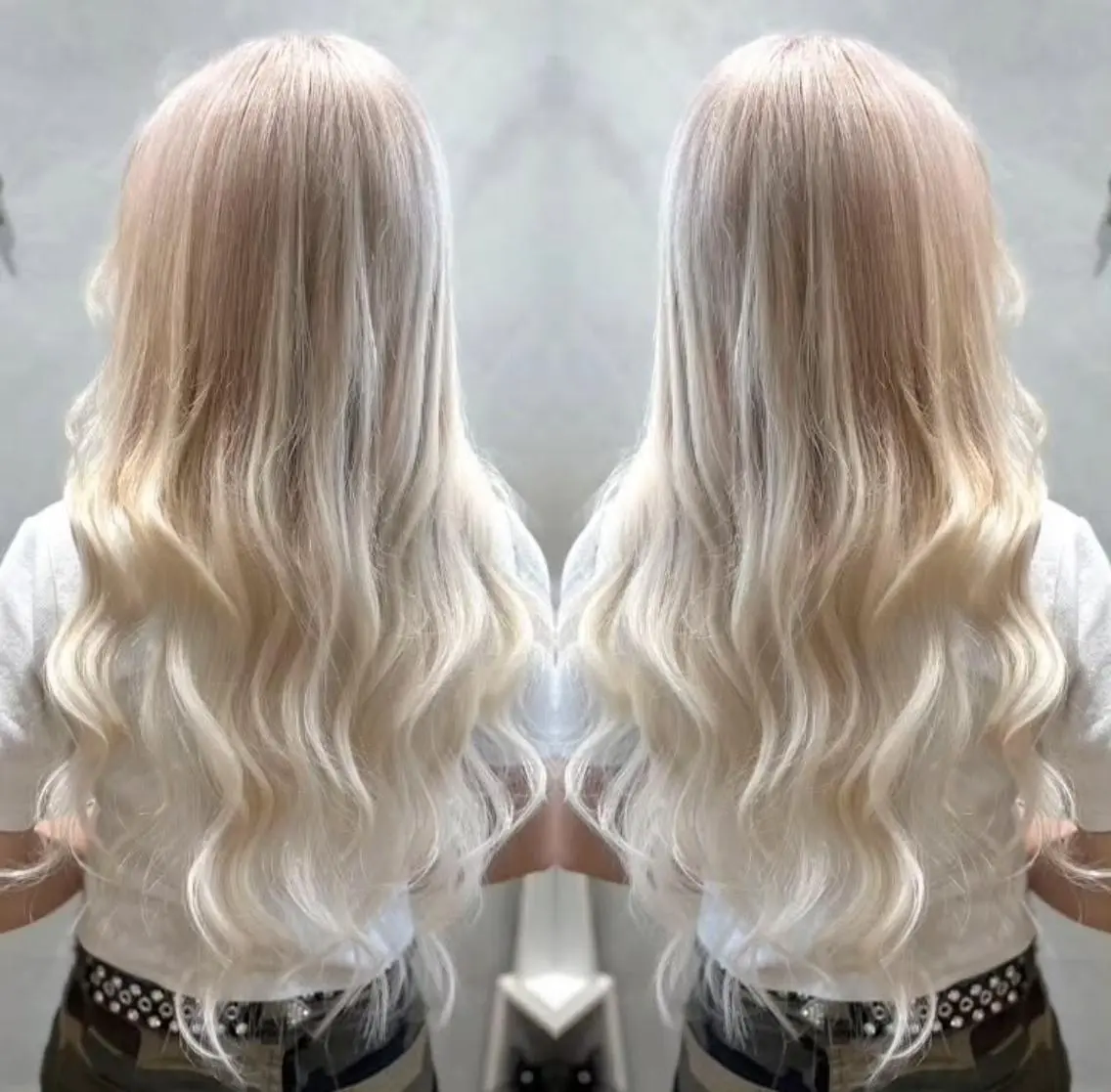 カラー セミロング ヘアアレンジ キッズ ヘアカラー トリートメント ♡SNSで大バズり♡ コリアン羽エクステ◎のヘアスタイル