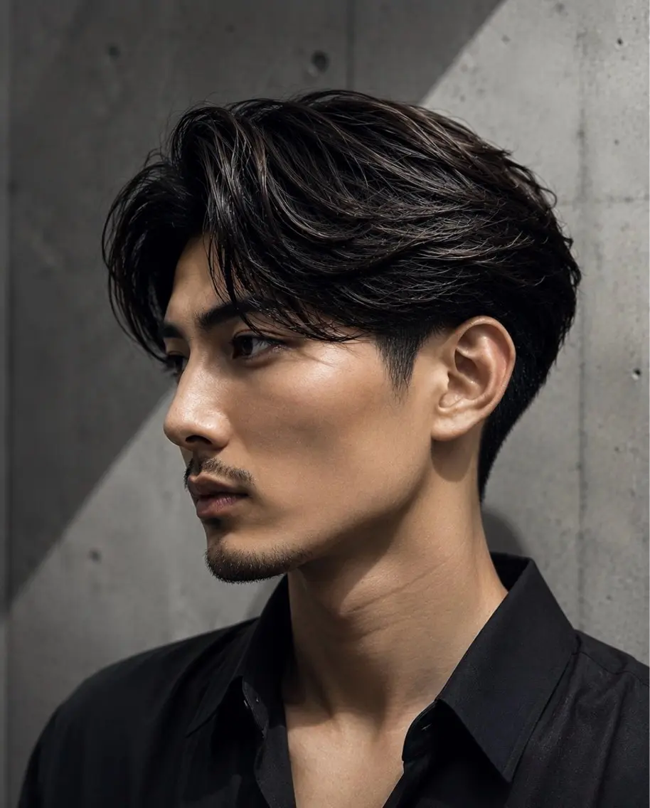 ショート パーマ メンズ カット パーマ トリートメント ヘアセット センターパート/毛 流れ/パーマ特化のヘアスタイル