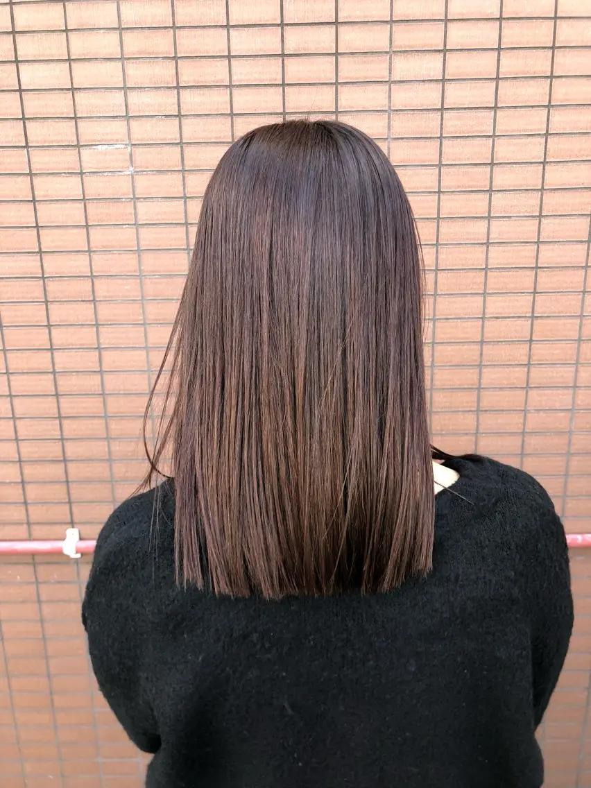 ミディアム カラー ブラウンカラー ヘアカラー トリートメント 浦野 阿貴のヘアスタイル