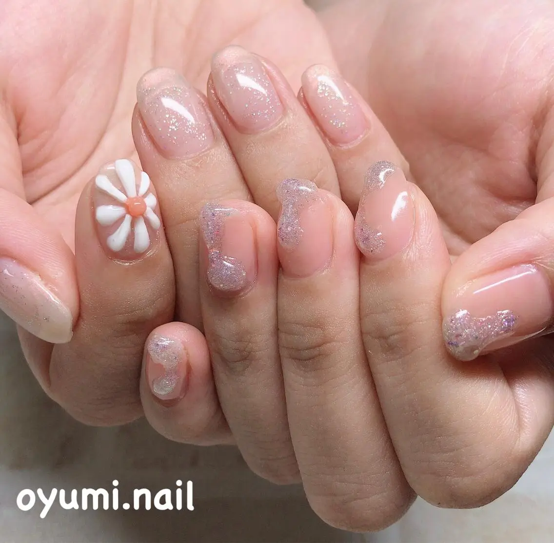 ネイル オーロラネイル クリアネイル フレンチネイル ジェルネイル グラデーション ハンドネイル takanashi yumiのネイルデザイン