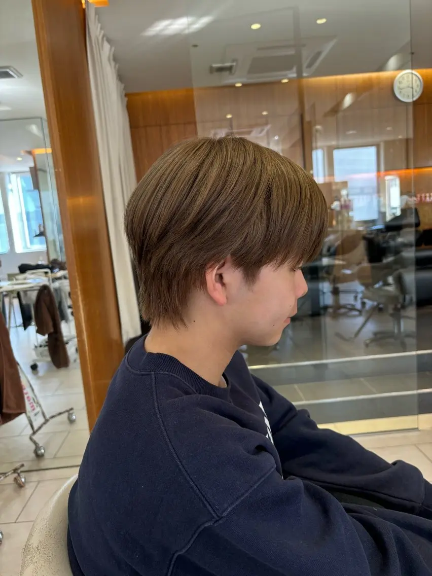 カラー メンズ マッシュ シースルーマッシュ ベージュカラー カット ヘアカラー メンズパーマ/ メンズカット/渡邊亘のヘアスタイル