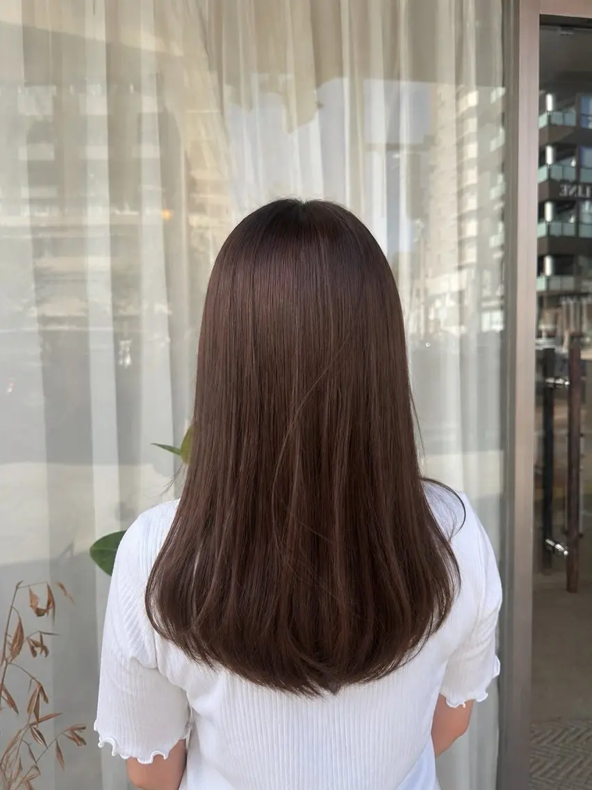 カラー ヘアカラー ワンカラー/縮毛矯正 🍒LILIのヘアスタイル