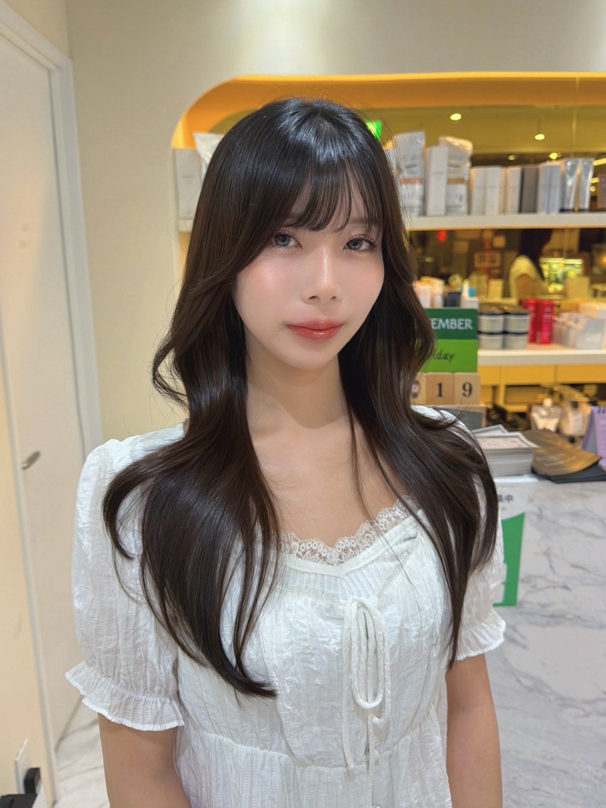 ロング カット ヘアカラー トリートメント hiyori🎀 韓国レイヤーのヘアスタイル