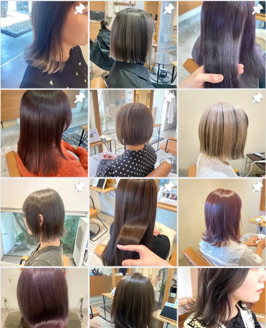 ミディアム カラー カット ヘアカラー トリートメント 酸性ストレート/ブリ ーチなしWカラー河本のヘアスタイル