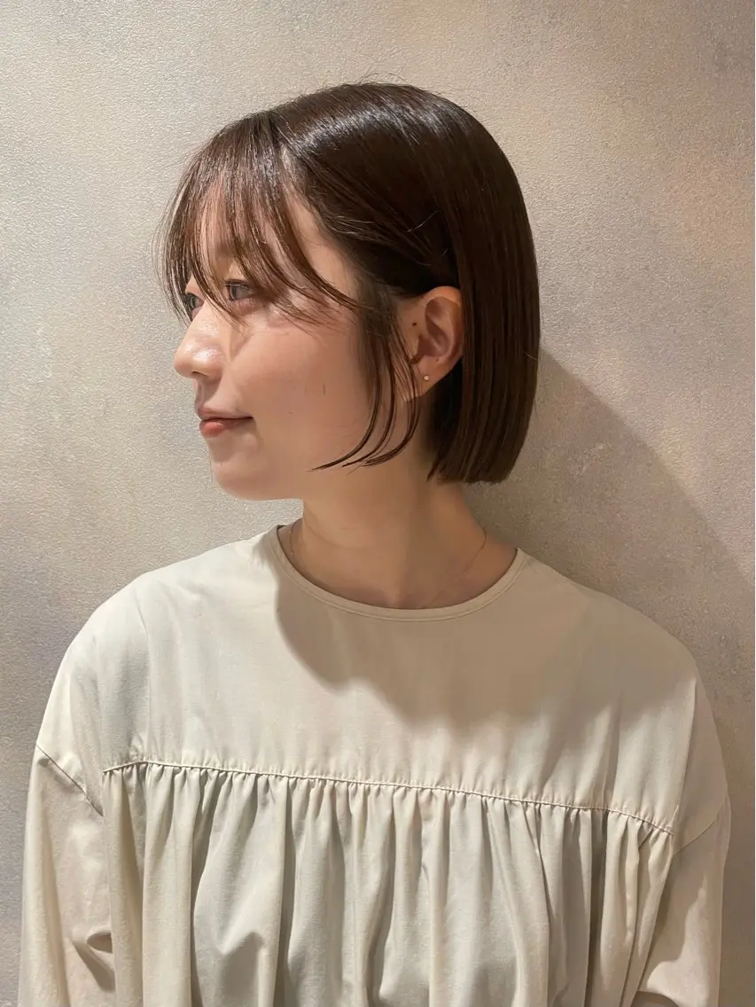 ミディアム カラー カット トリートメント ショート/ボブ/ 透明感カラー/ほのかのヘアスタイル