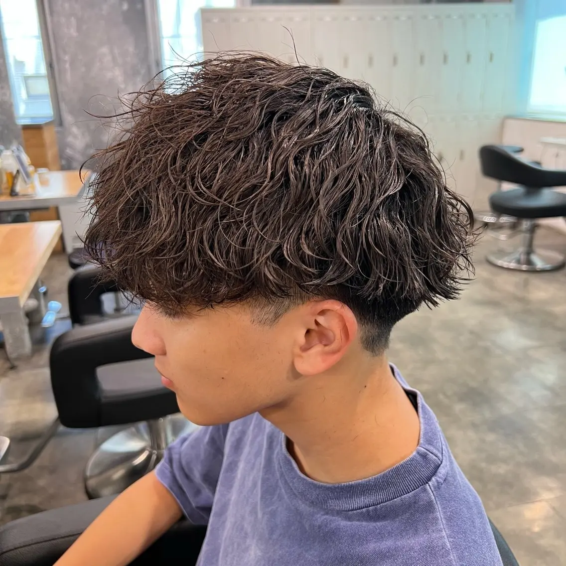ショート カラー パーマ ヘアアレンジ メンズ キッズ アップバング センターパート メンズハイライト マッシュ メンズパーマ 🔷横浜1のパーマ 職人🔷将太郎のヘアスタイル