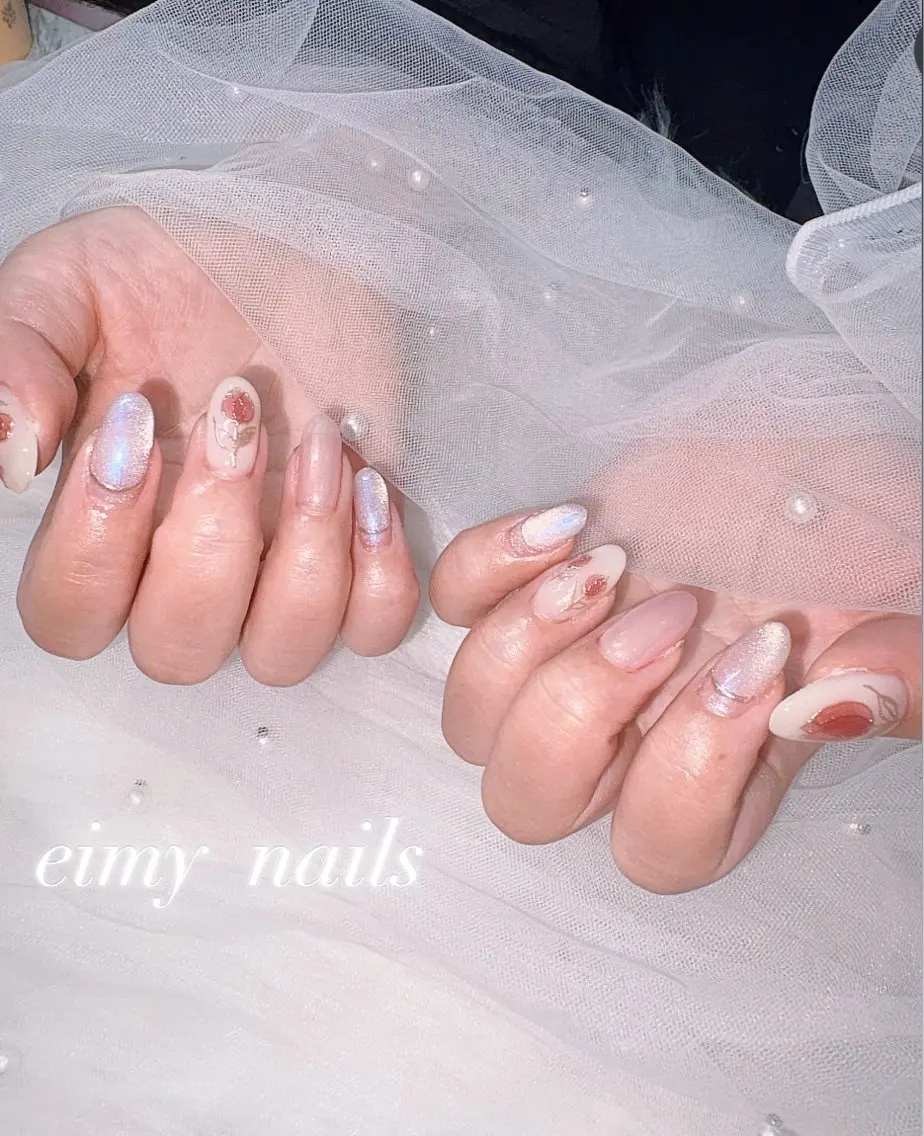 ネイル アートネイル オーロラネイル マグネットネイル 持ち込み ハンドネイル eimy nails♡のネイルデザイン