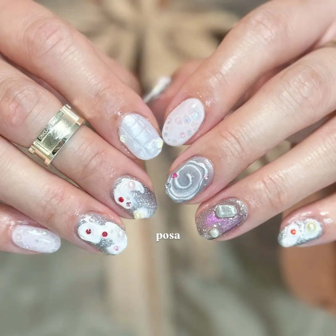 ネイル シンプルネイル ハンドネイル posa nail モエミのネイルデザイン