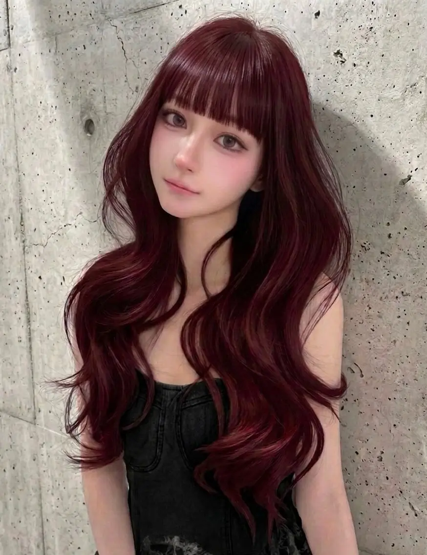 ロング カラー ブリーチ レッドカラー ヘアカラー トリートメント 🩷RIHO 🩷のヘアスタイル