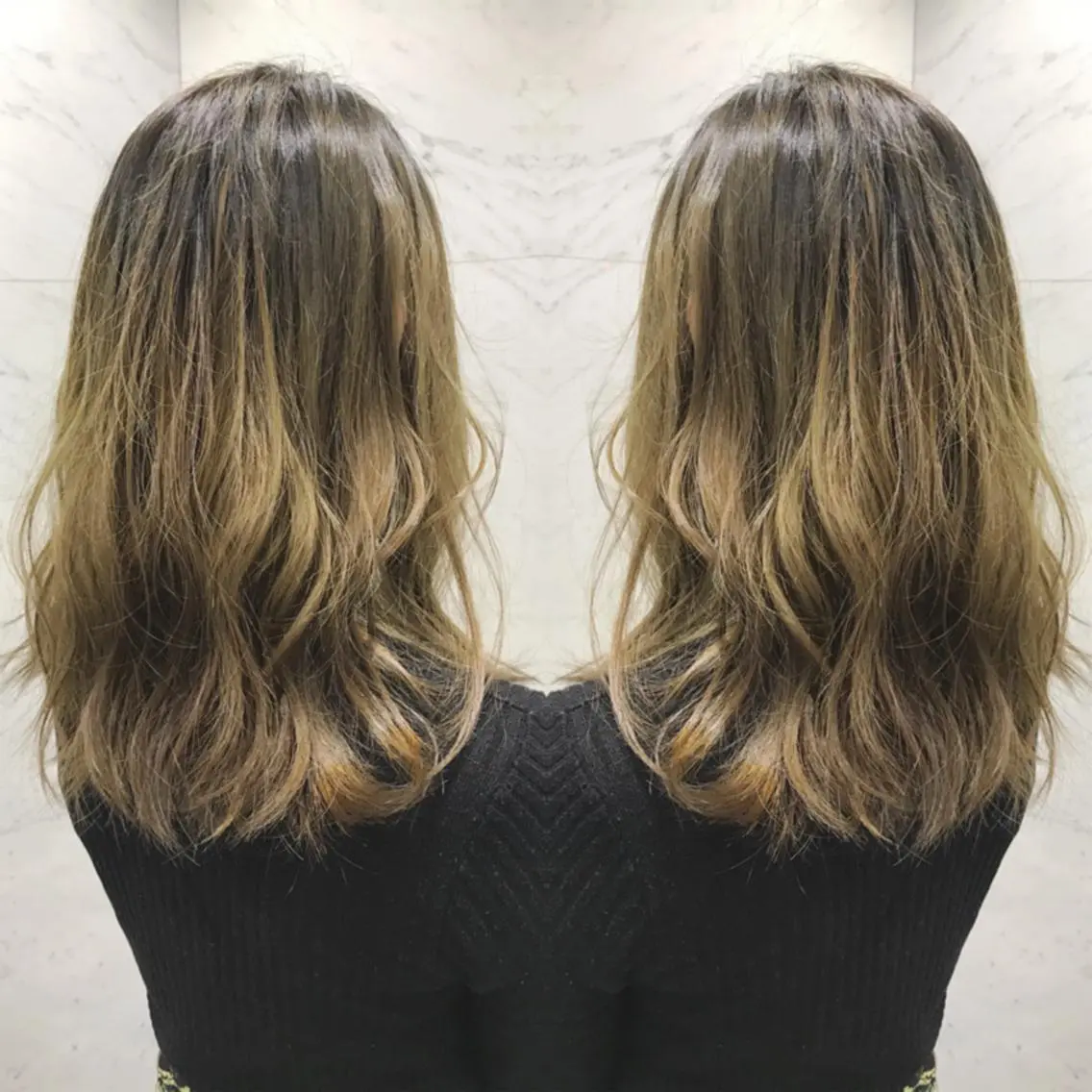 セミロング カラー ヘアカラー 重政 和樹のヘアスタイル