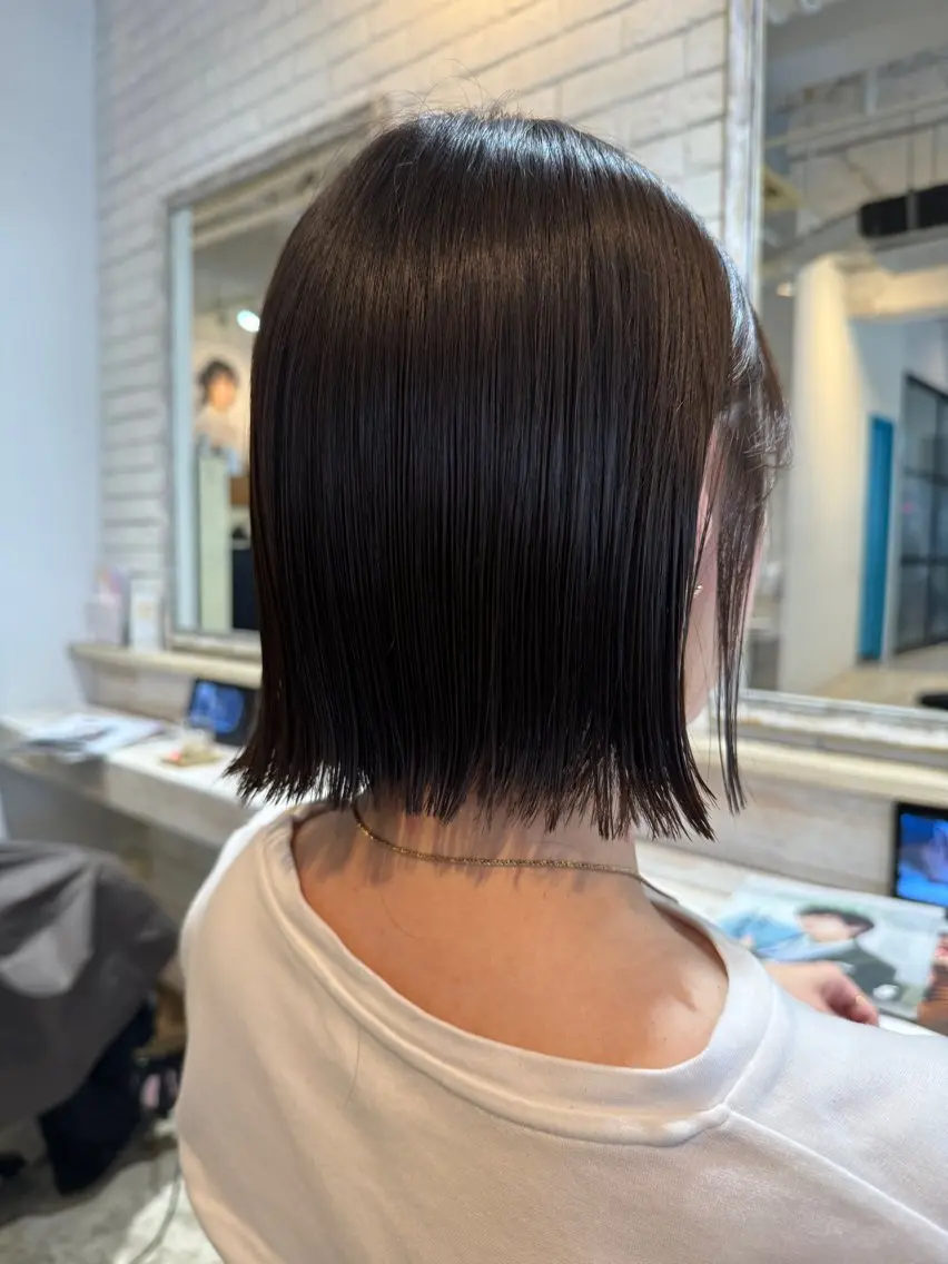 ミディアム カット ヘッドスパ 透明感カラー/パーマ 🌀アオノのヘアスタイル