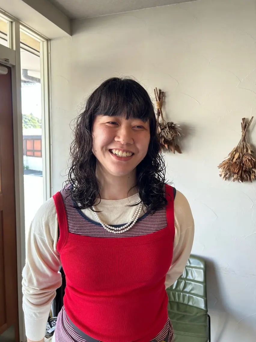 ミディアム パーマ パーマ 川端 明莉のヘアスタイル