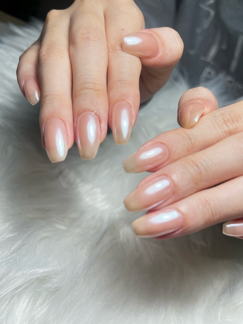 ネイル オーロラネイル ワンカラーネイル ハンドネイル nail salon myukaのネイルデザイン