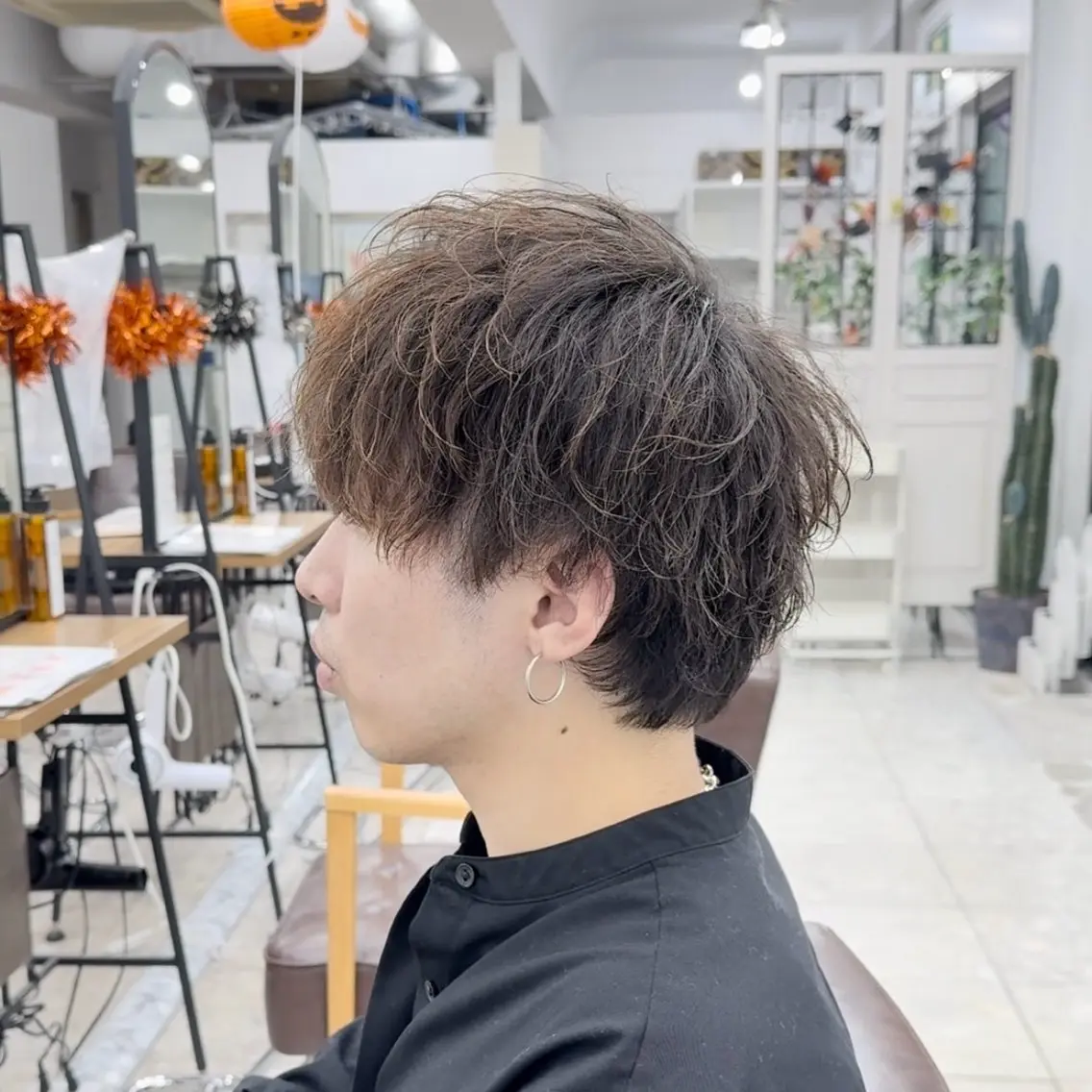 パーマ メンズ カット パーマ ハイライト 特化　須永🐶のヘアスタイル