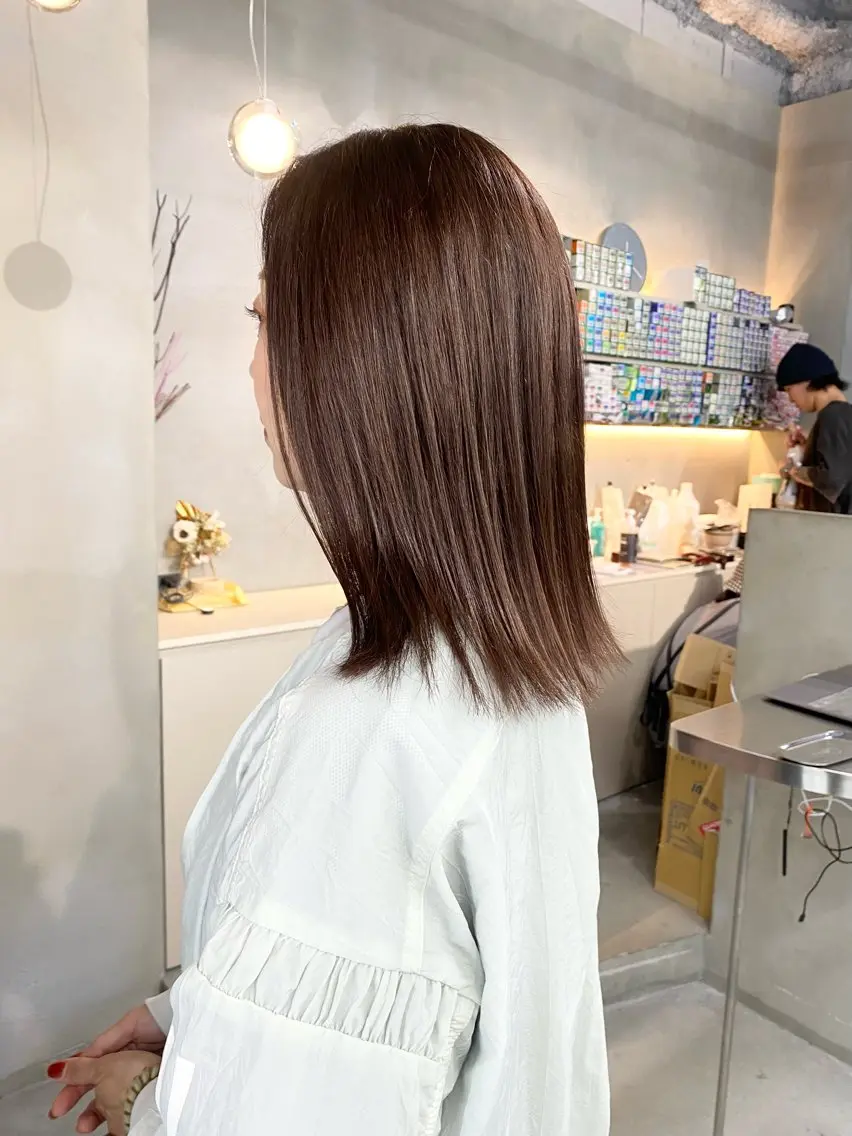 ミディアム カラー ヘアカラー トリートメント 前橋 姫奈のヘアスタイル