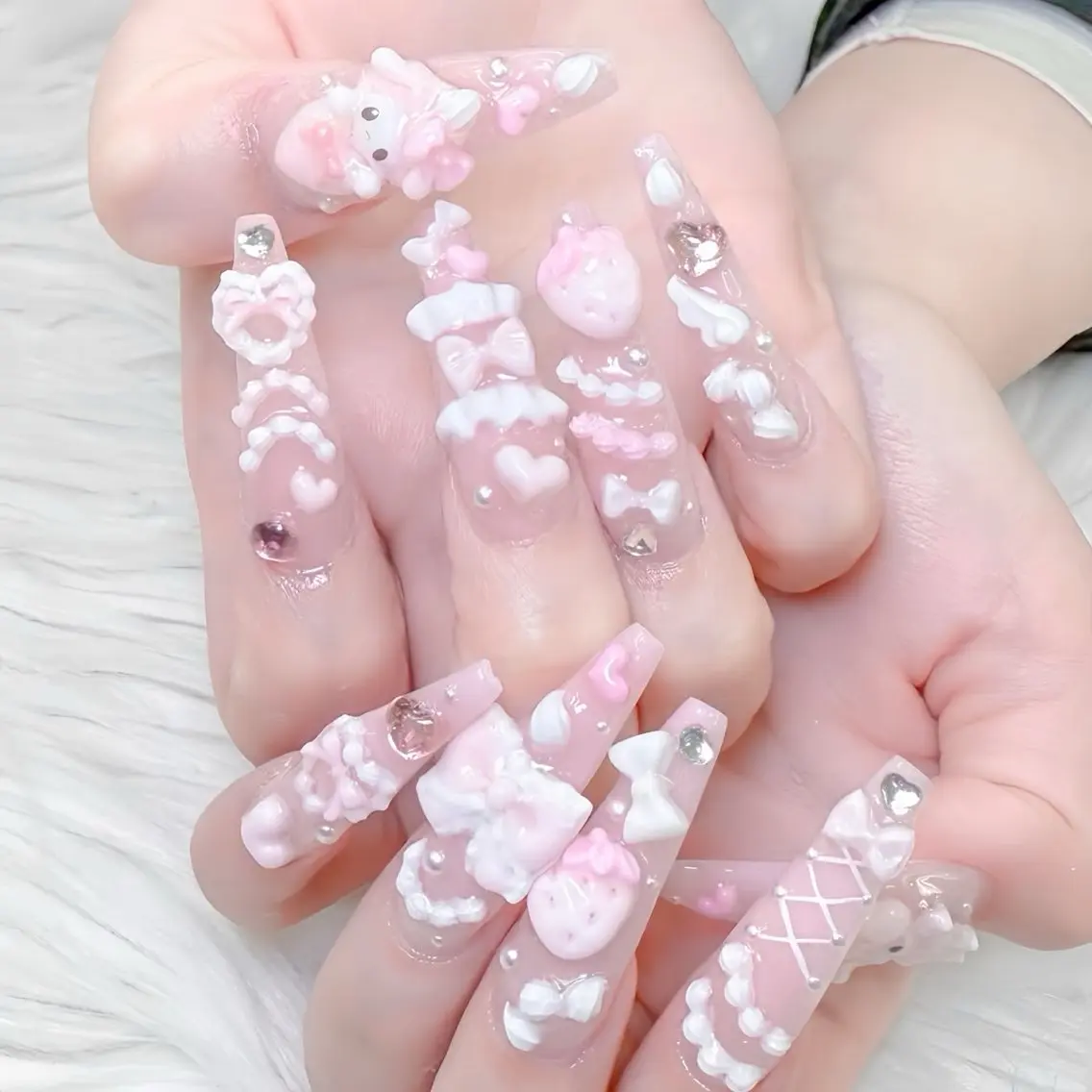 ネイル ブルー チークネイル クリアネイル フラワーネイル フットネイル ハンドネイル Rin Nail 新大久保店のネイルデザイン