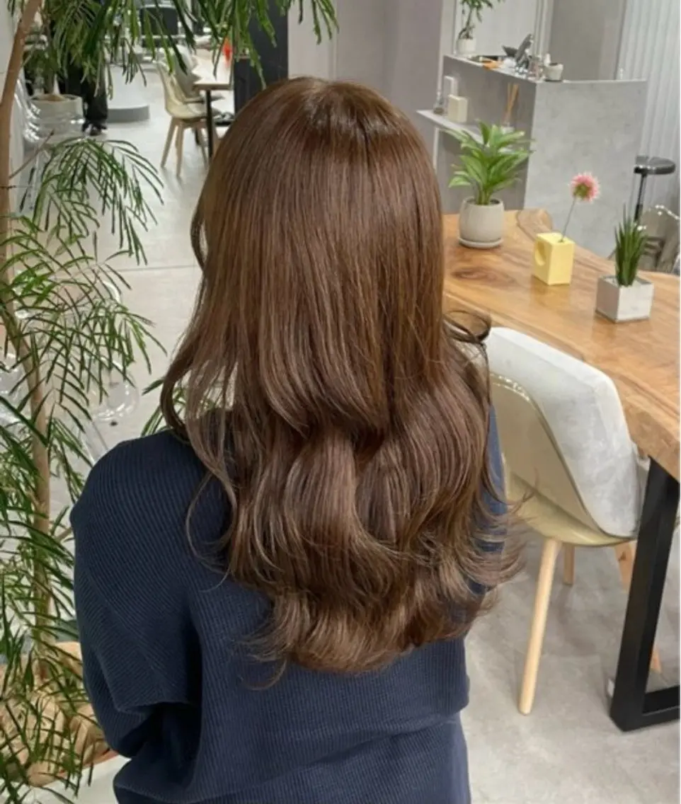 ロング カラー ベージュカラー ブリーチ ブリーチなしカラー カット ヘアカラー 🍑透明感トレンド カラー🍑のヘアスタイル