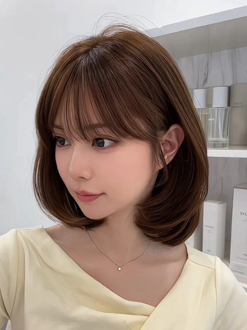 ✨前髪カット+似合わせ顔周りカット+透明感カラー+3stepトリートメント✨(女性限定)ロング料金なしの写真