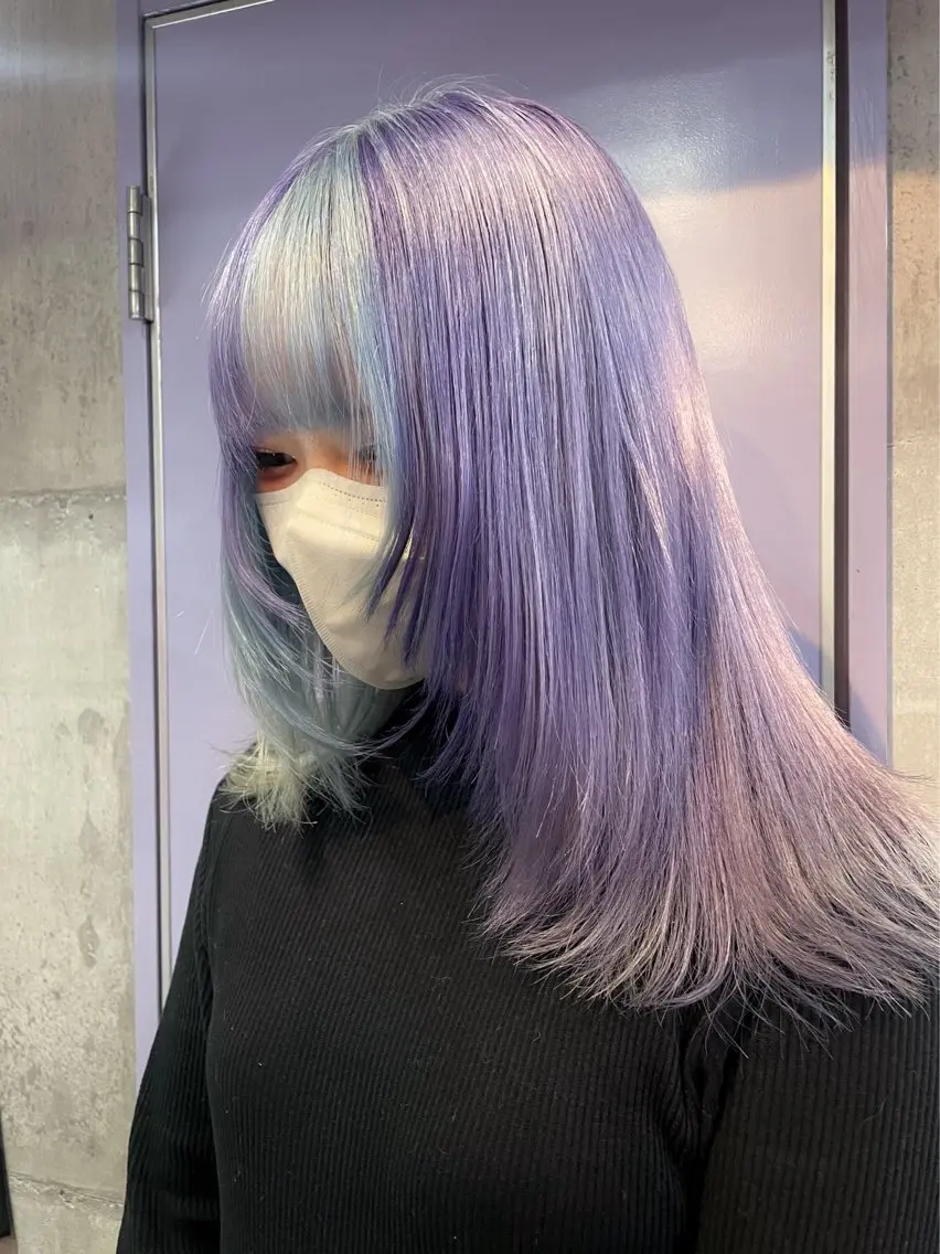 セミロング ヘアカラー ハイトーン/ブリーチ /ウルフ⛓️MAKIのヘアスタイル
