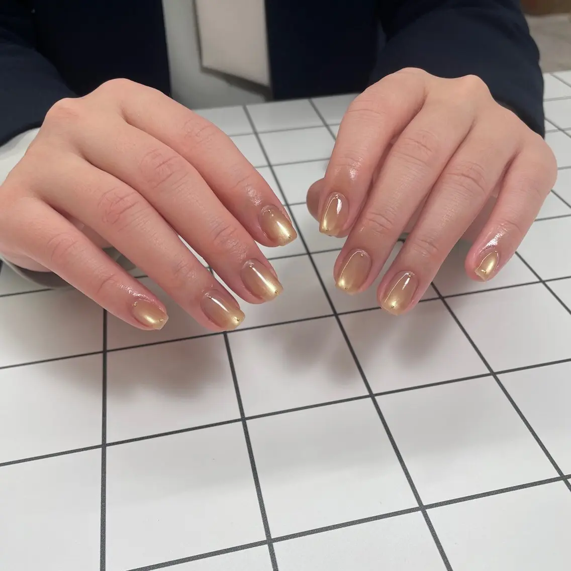 ネイル ゴールド オレンジ ハンドネイル ennail ayaのネイルデザイン