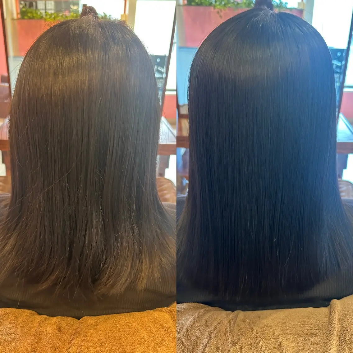 セミロング 縮毛矯正 縮毛矯正 安達 望のヘアスタイル