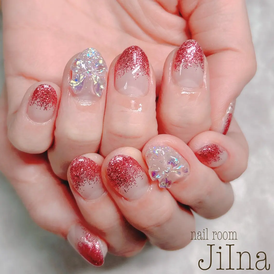 ネイル ラメ(グリッター) ラメグラデーション JiIna nailのネイルデザイン