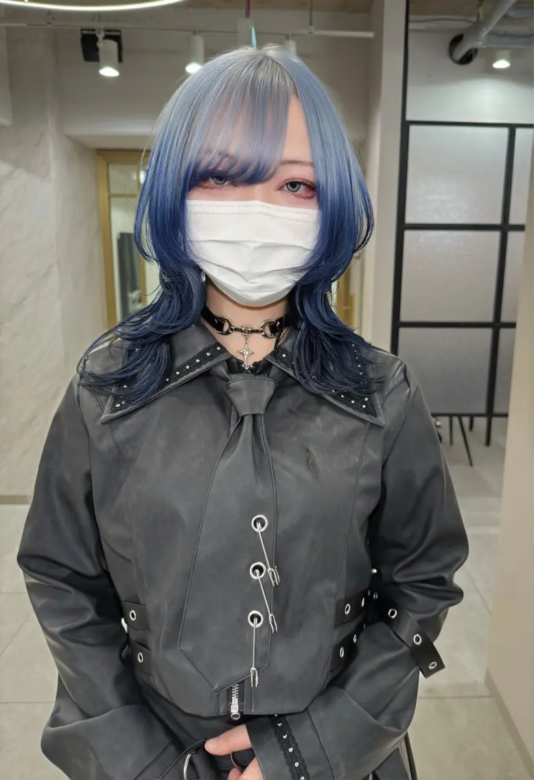 ミディアム ハッシュカット カット ヘアカラー TAIRA横浜ウルフ 🐺デザインカラーのヘアスタイル
