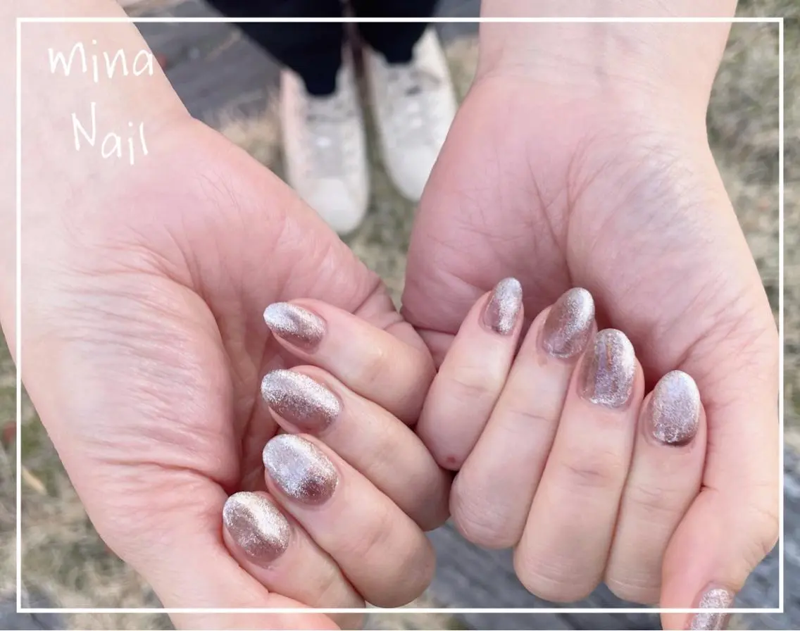 ネイル マグネットネイル ワンカラーネイル mina Nailのネイルデザイン