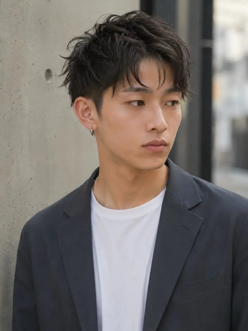 パーマ メンズ カット パーマ 宇梶 千愛のヘアスタイル
