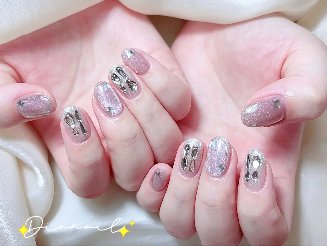 ネイル フットネイル 韓国ネイル レース マグネットネイル ニュアンスネイル ハンドネイル Dia nail サロンのネイルデザイン