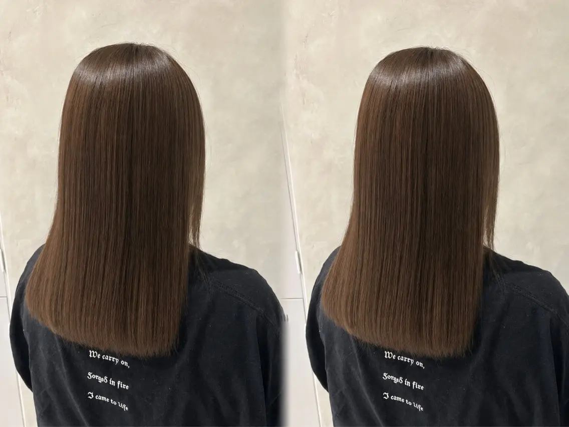 セミロング カラー カット ヘアカラー トリートメント すずき あいりのヘアスタイル