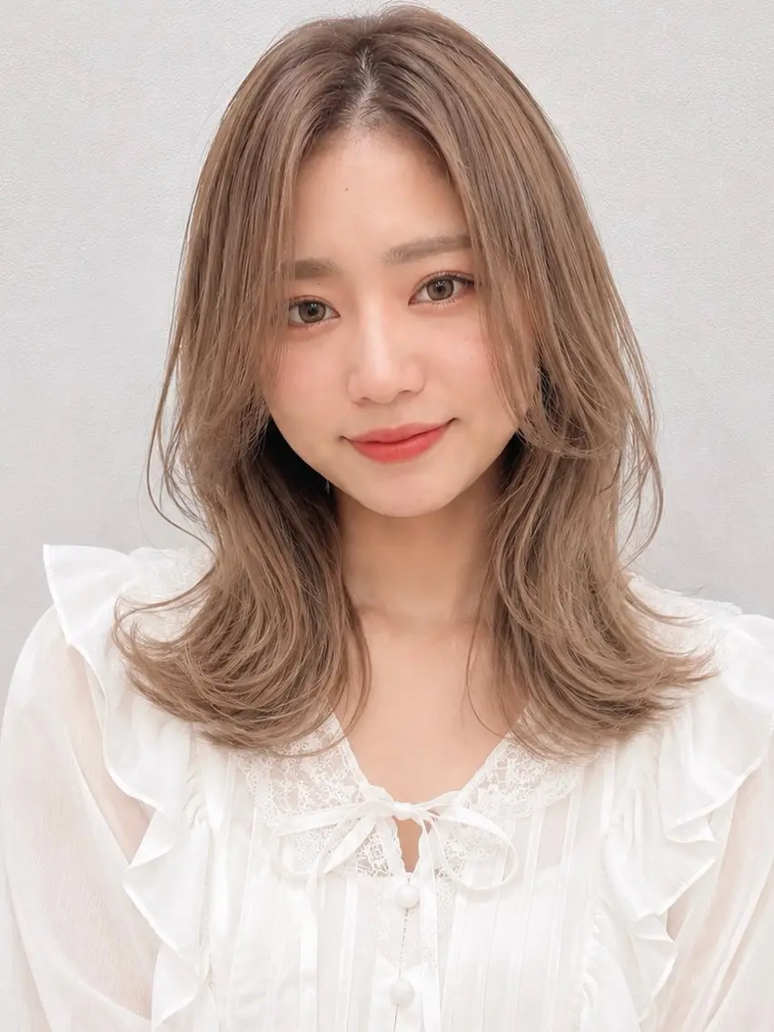 ミディアム カット ヘアカラー トリートメント MYRTLE TSUNODAのヘアスタイル